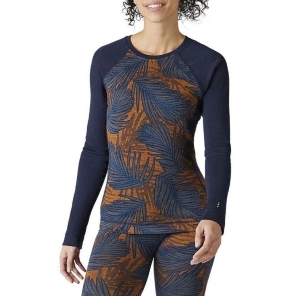 Smartwool Merino 250 Base Layer M Navy Palm Merino Wool Outdoors Hiking Granola